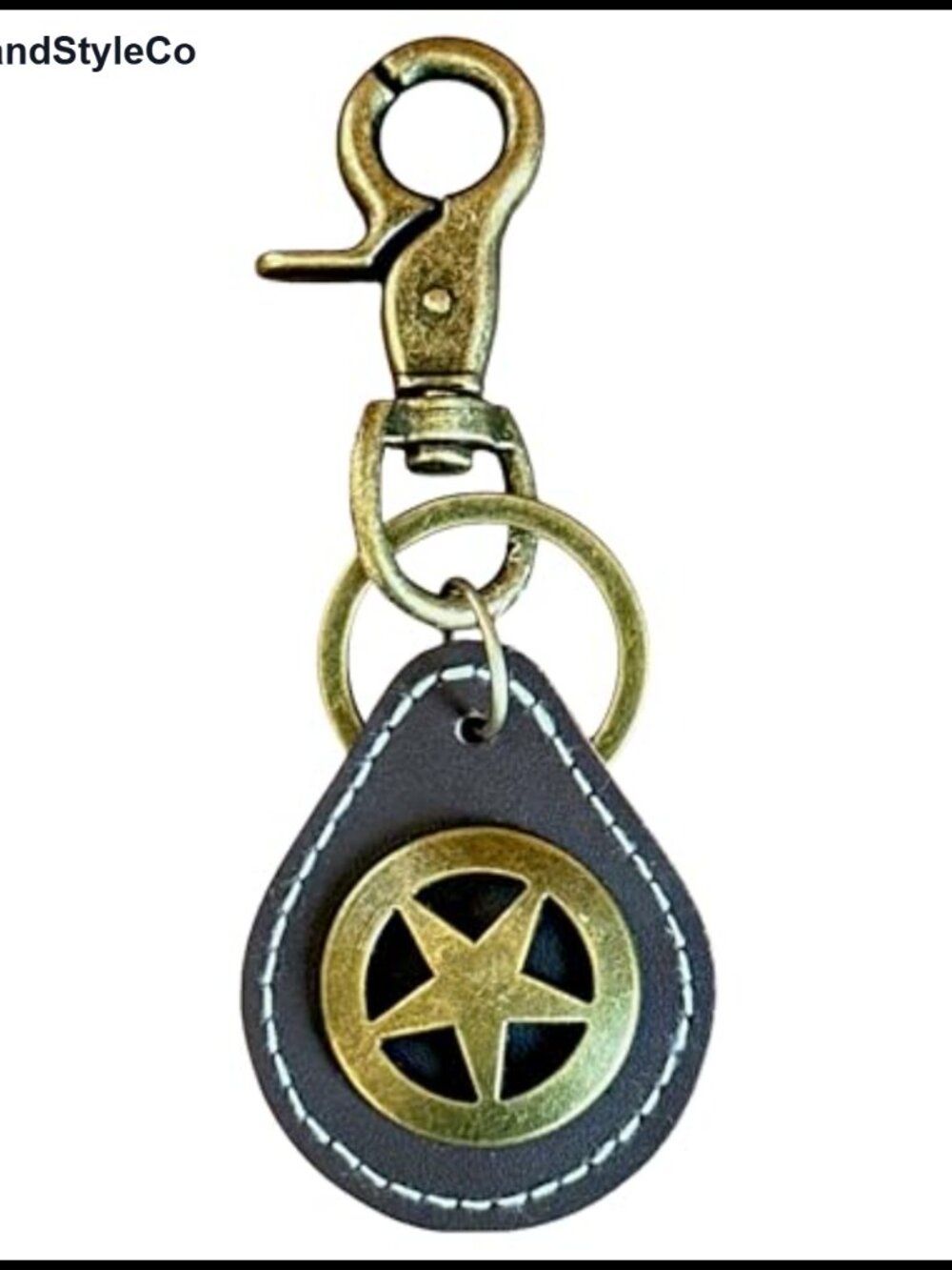 Genuine Leather Concho Keychain Western Bag Charm Keyring
